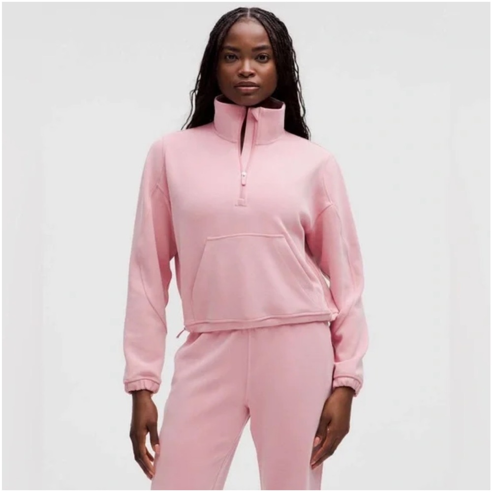 NWT lululemon Brushed SoftStreme Half-zip in Pink Tide size 8